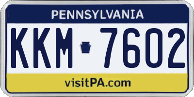 PA license plate KKM7602