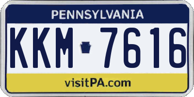 PA license plate KKM7616