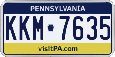 PA license plate KKM7635