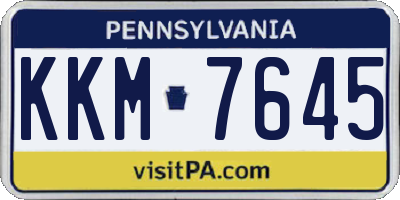 PA license plate KKM7645