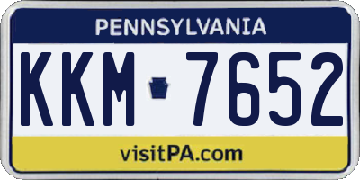 PA license plate KKM7652