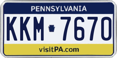 PA license plate KKM7670