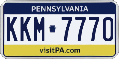 PA license plate KKM7770