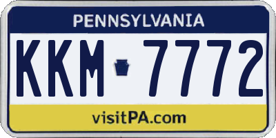 PA license plate KKM7772