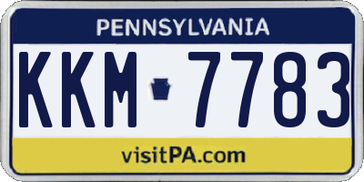 PA license plate KKM7783