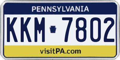 PA license plate KKM7802
