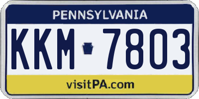 PA license plate KKM7803