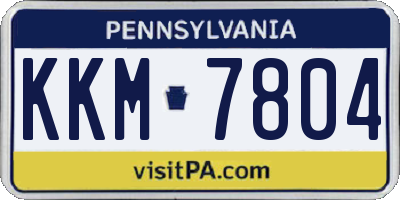 PA license plate KKM7804