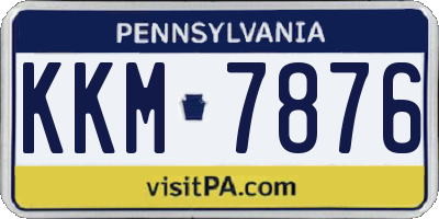 PA license plate KKM7876