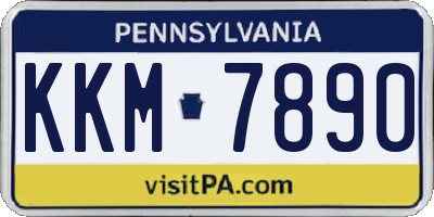 PA license plate KKM7890