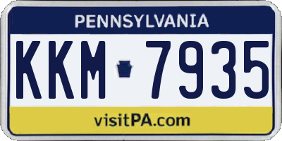 PA license plate KKM7935