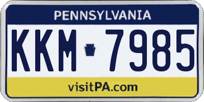 PA license plate KKM7985