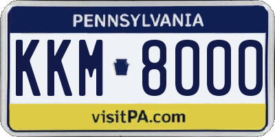 PA license plate KKM8000