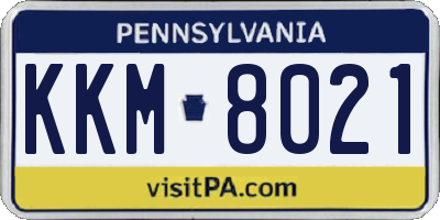 PA license plate KKM8021