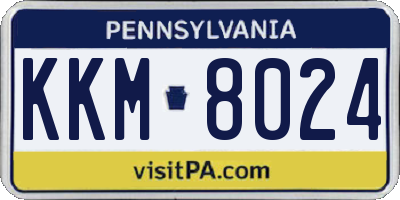 PA license plate KKM8024