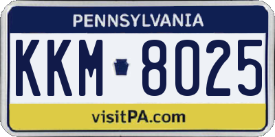 PA license plate KKM8025