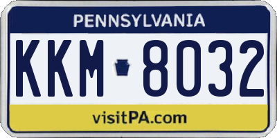 PA license plate KKM8032