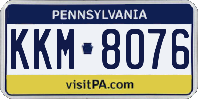 PA license plate KKM8076