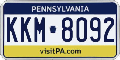 PA license plate KKM8092
