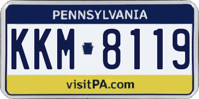 PA license plate KKM8119