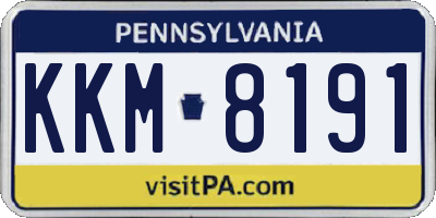 PA license plate KKM8191