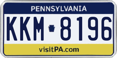 PA license plate KKM8196