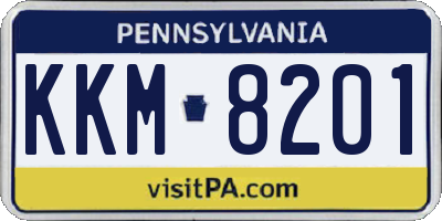 PA license plate KKM8201