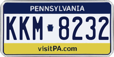 PA license plate KKM8232