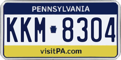 PA license plate KKM8304