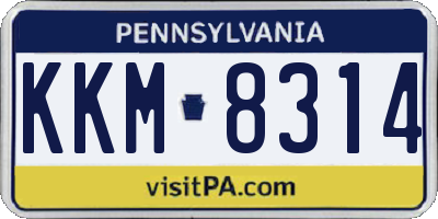 PA license plate KKM8314