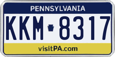 PA license plate KKM8317