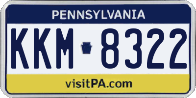 PA license plate KKM8322
