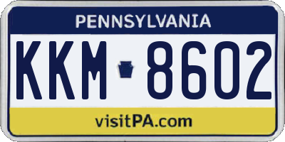 PA license plate KKM8602