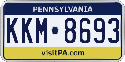 PA license plate KKM8693