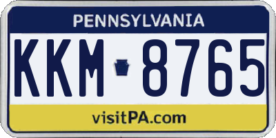 PA license plate KKM8765
