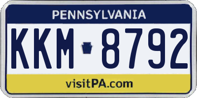 PA license plate KKM8792
