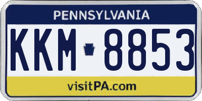 PA license plate KKM8853