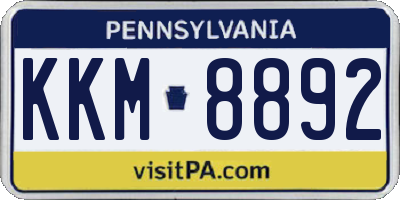 PA license plate KKM8892