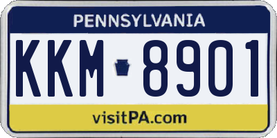 PA license plate KKM8901