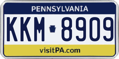 PA license plate KKM8909