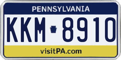 PA license plate KKM8910