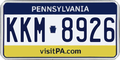 PA license plate KKM8926