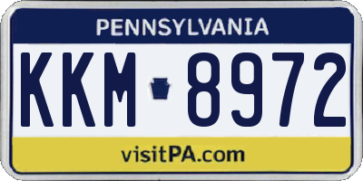 PA license plate KKM8972