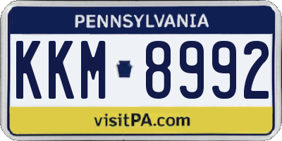 PA license plate KKM8992