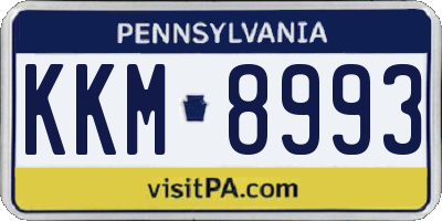 PA license plate KKM8993