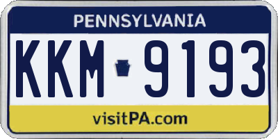 PA license plate KKM9193