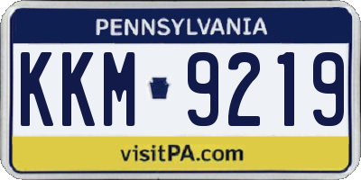 PA license plate KKM9219