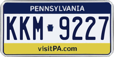 PA license plate KKM9227