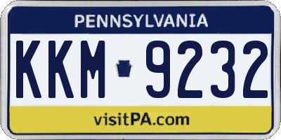 PA license plate KKM9232