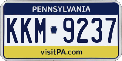 PA license plate KKM9237